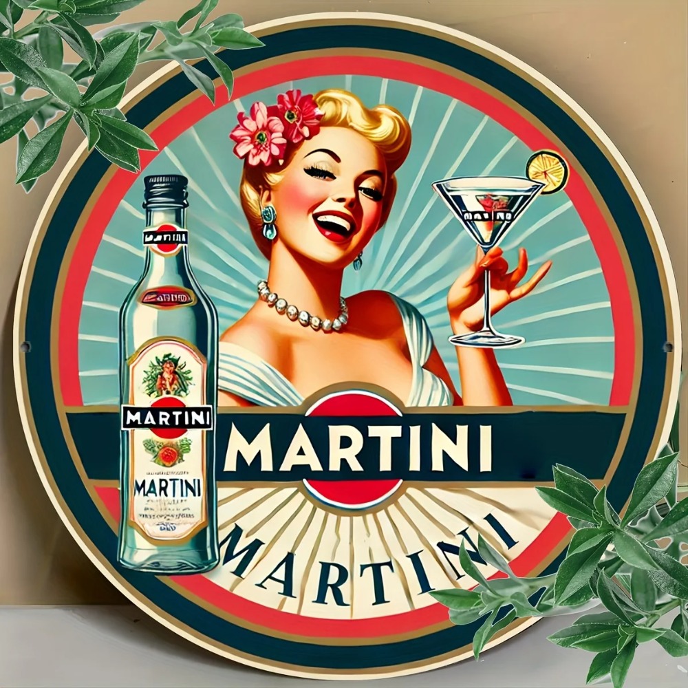 Home Bar And Restaurant - Vintage Martini Cocktail Pin-Up Indywidualna Tabliczka