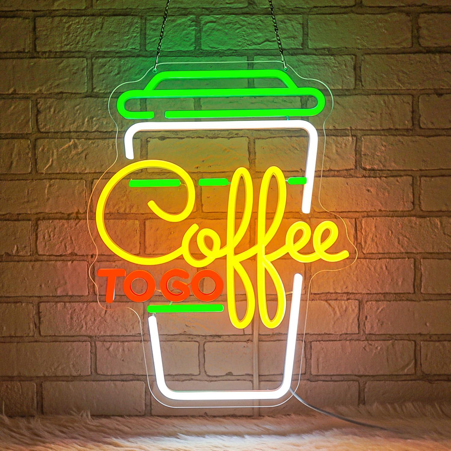 Home Bar And Restaurant - Neonowy szyld kawowy, ściemnialne lampki LED