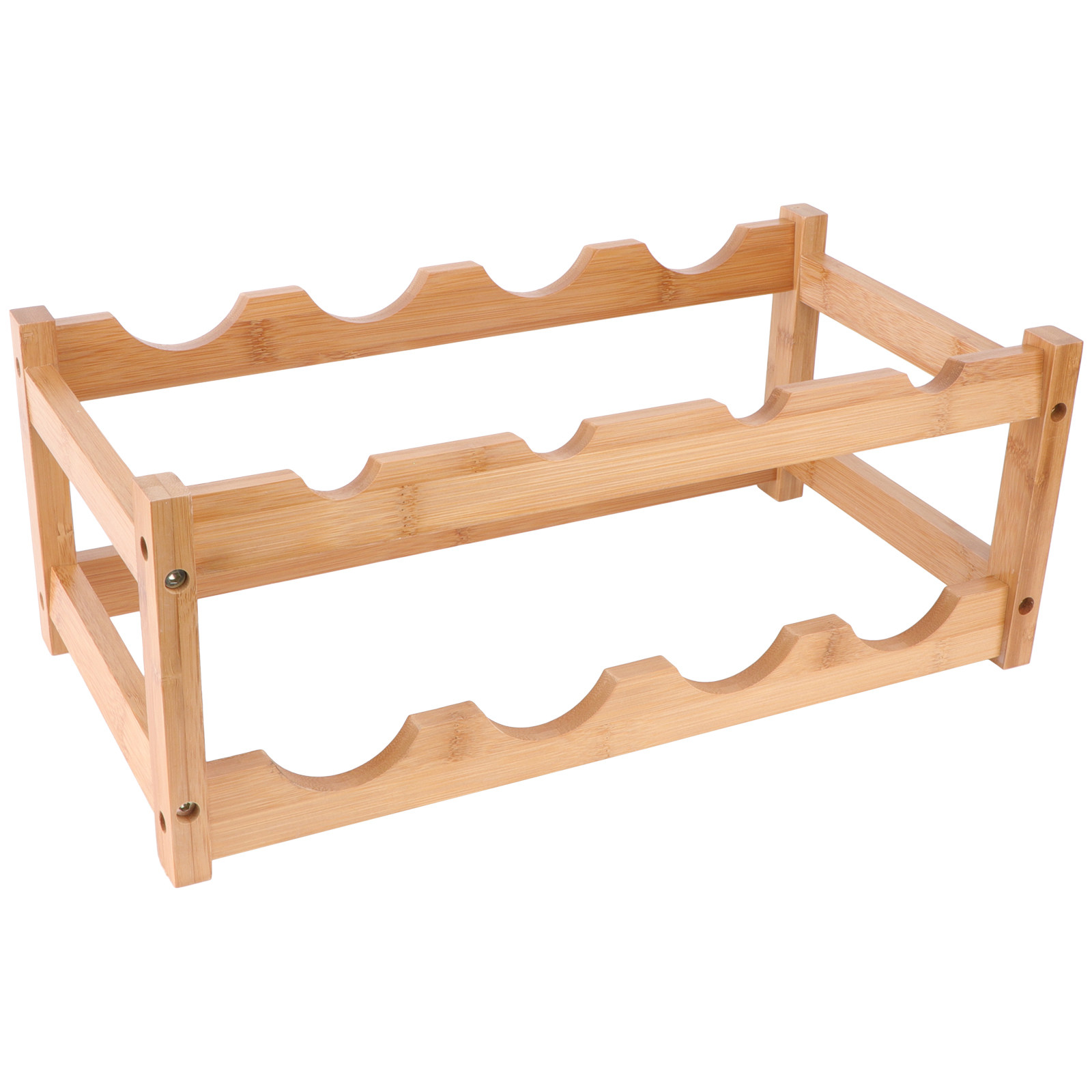 Home Bar Stand - Drewniany dwupoziomowy stojak na wino, uchwyt