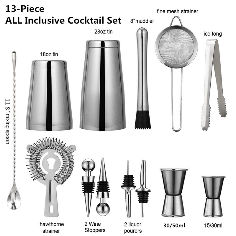 Boston Shaker Set - 13 sztuk/zestaw Shaker do koktajli ze