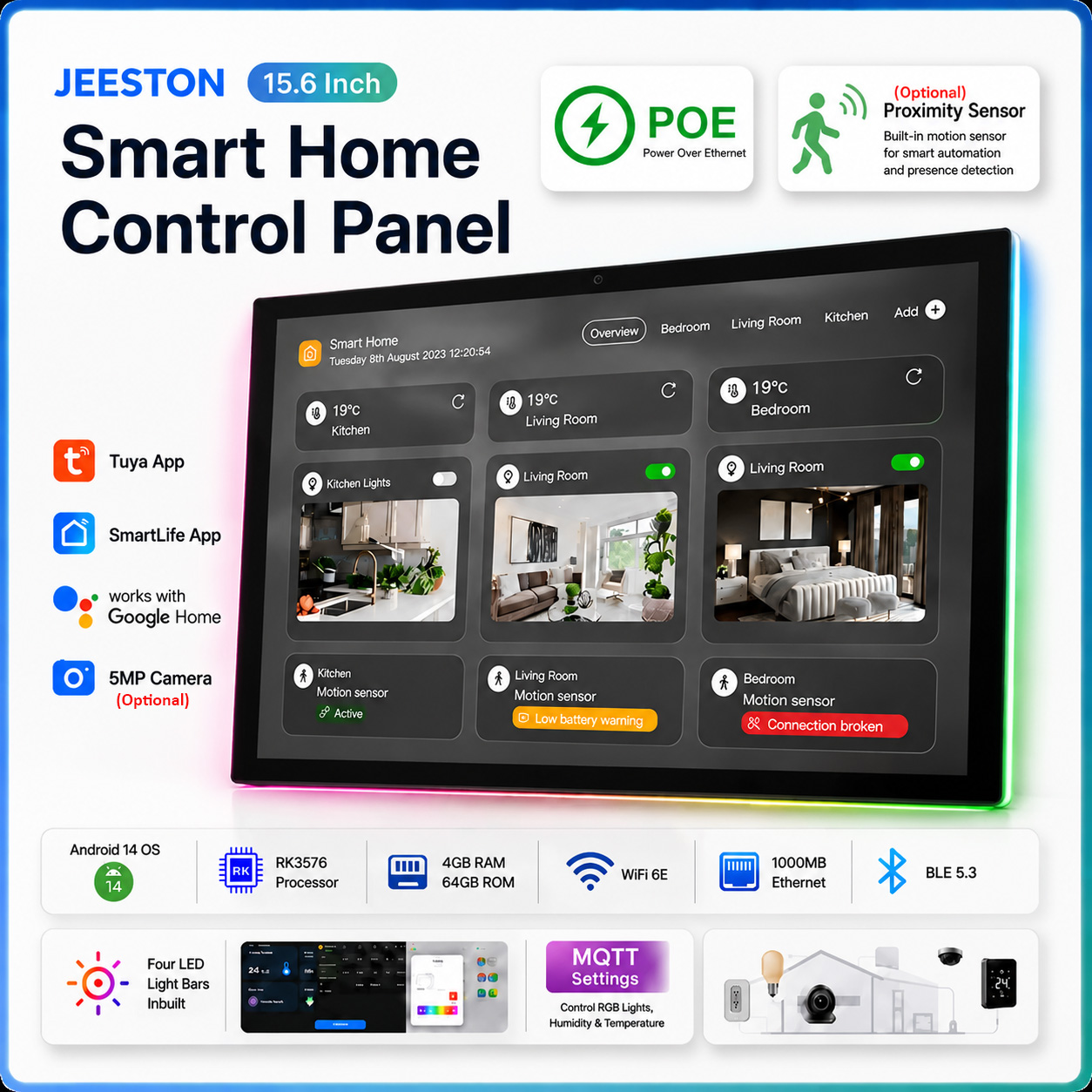 Home Bar Android - 15,6-calowy panel dotykowy do sterowania inteligentnym