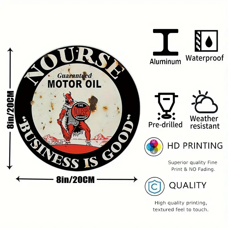 Vintage Motor Oil Sign Round M – Home Bar And Restaurant recenzja i cena